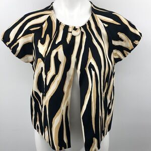 Scott Taylor animal print one button cardigan